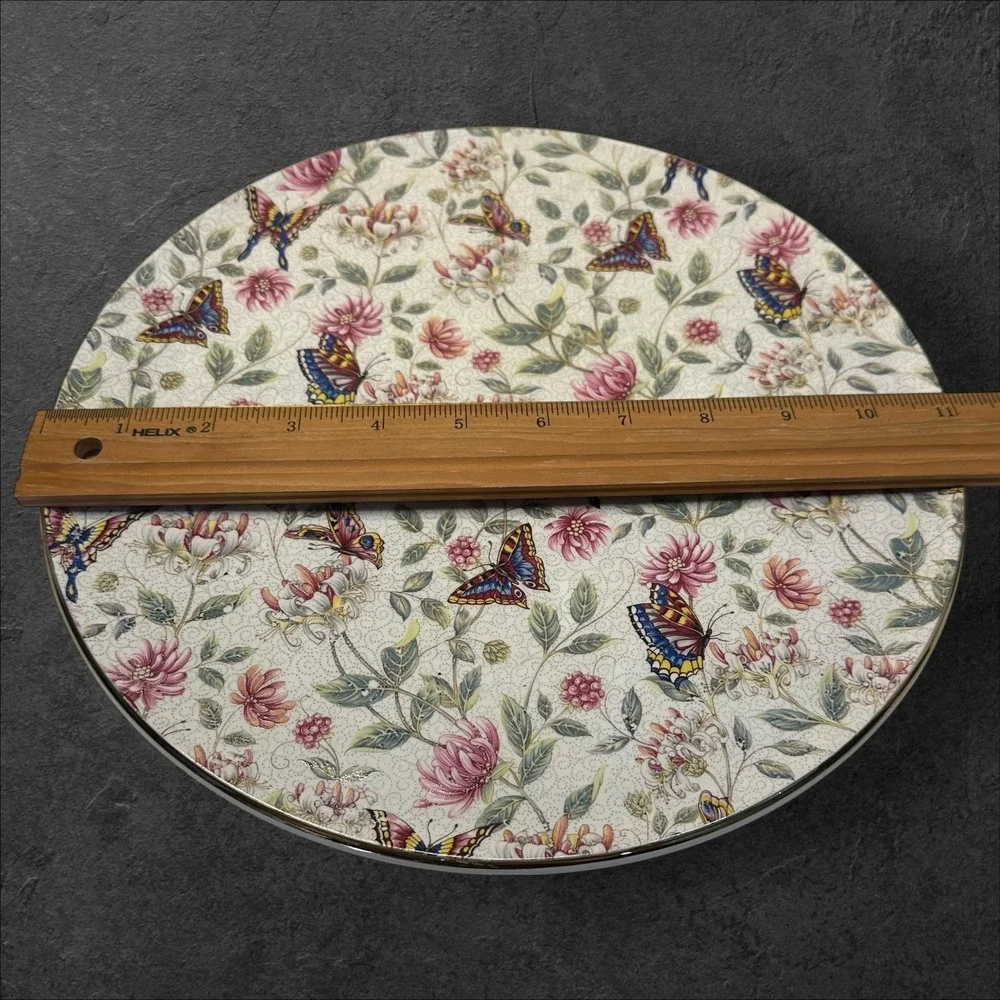 Royal Tudor Ware Barker Bros England‎ Chintz Butterfly Charger Plate 11